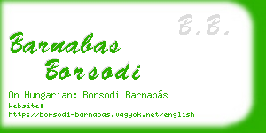 barnabas borsodi business card